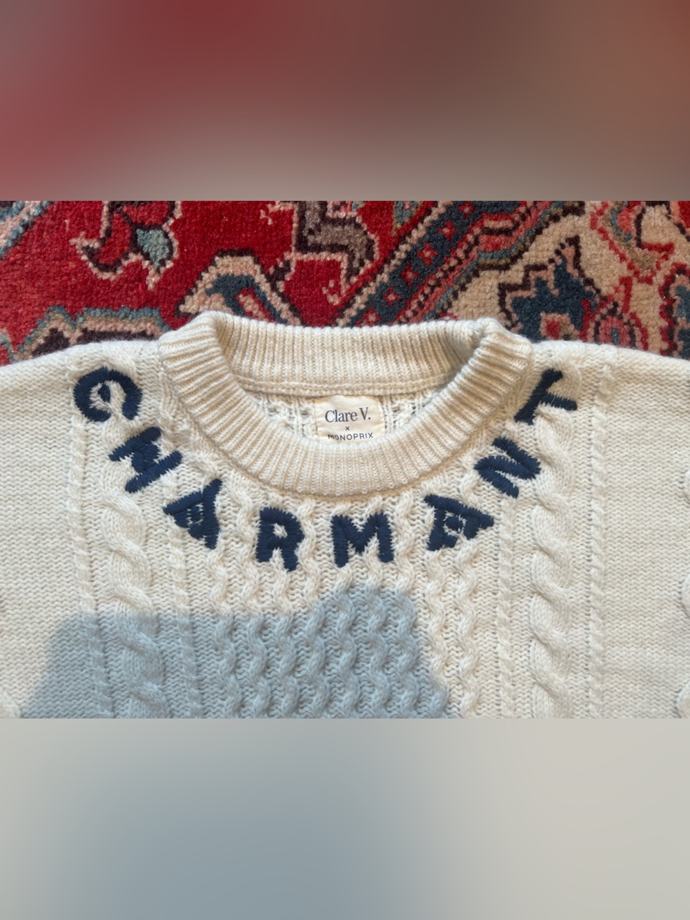 Clare V x Monoprix Fisherman Knit Charmant Sweater— Womens Large - Picture 4 of 10